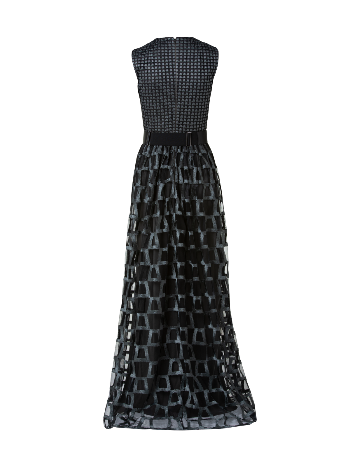 Designer Mixed Trapezoid Embroidery Gown