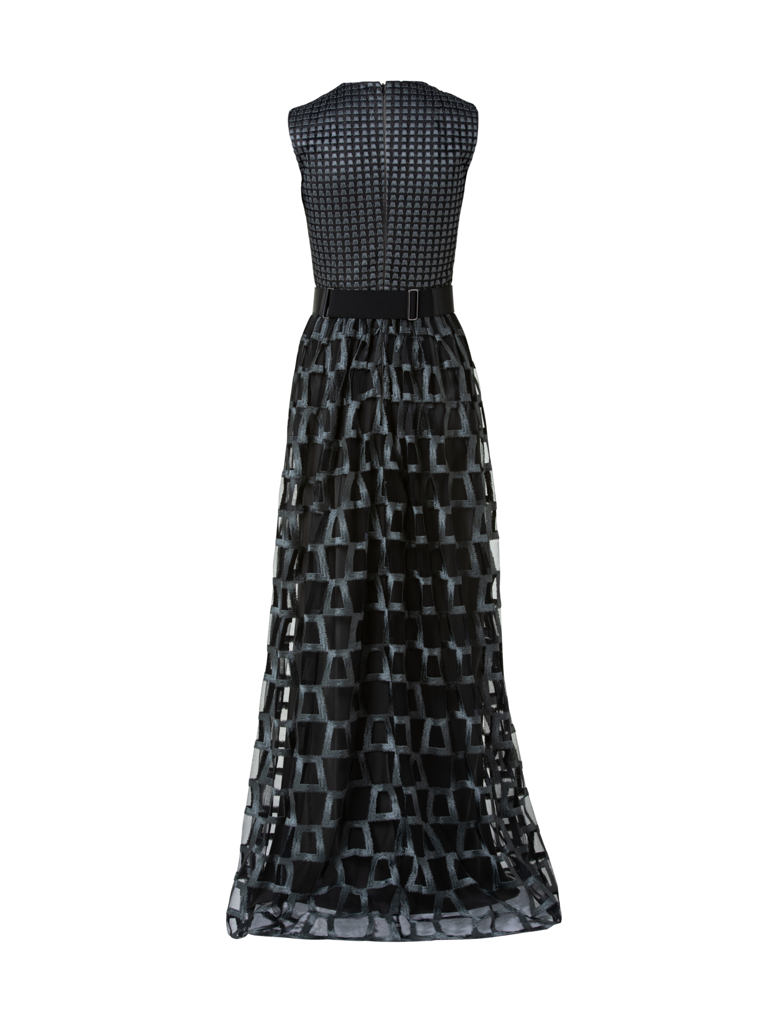 Designer Mixed Trapezoid Embroidery Gown