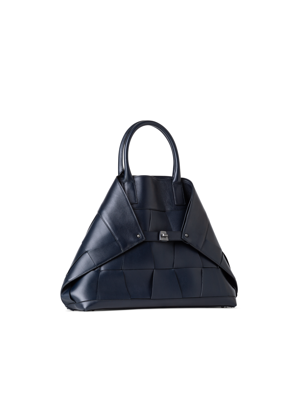 Designer Ai Medium Top Handle Tote - navy - blue