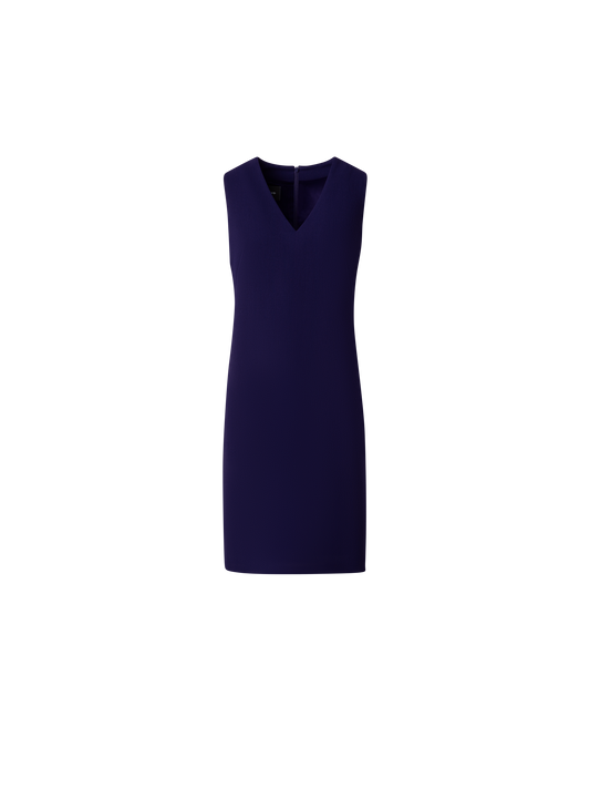 Designer Sheath Dress in Wool Crêpe Double-Face - purple