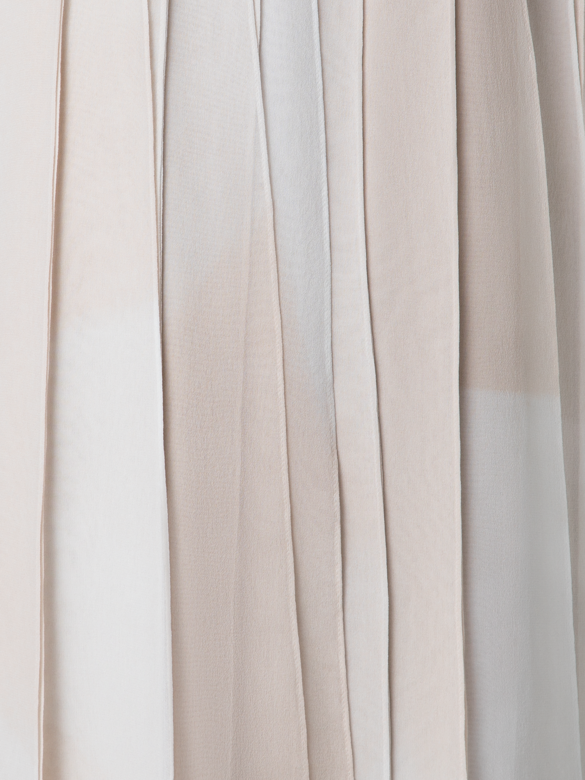 Designer Silk Ribbon Mini Dress with Chiaroscuro Print - neutral - pastel - beige