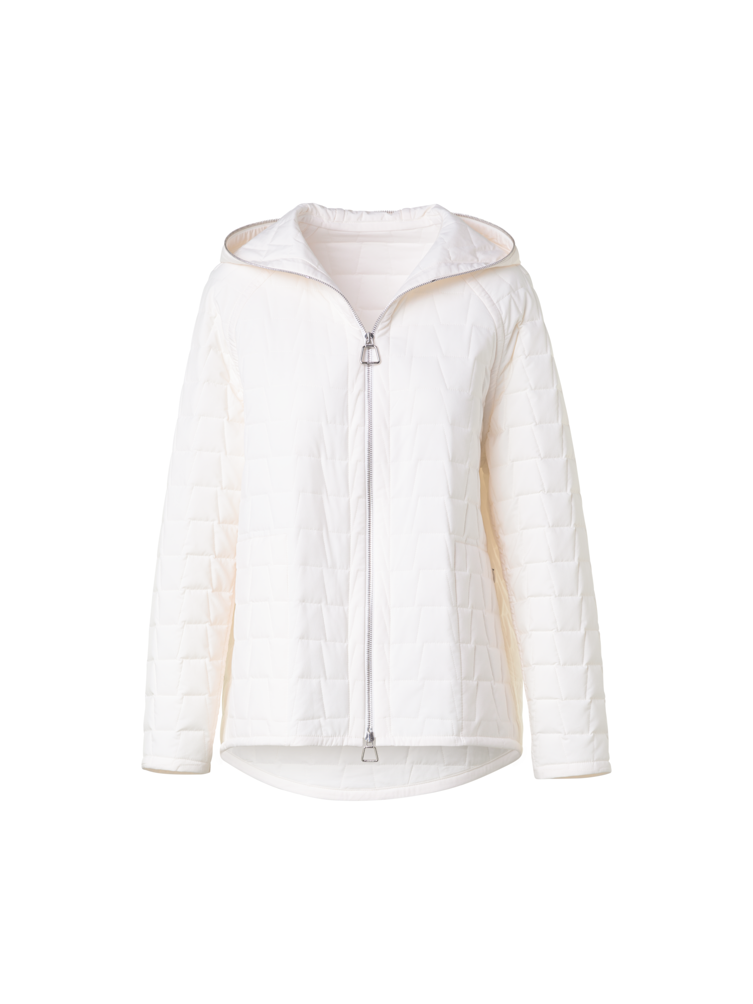 Designer Reversible Quilted Trapezoid Blouson - ecru - white