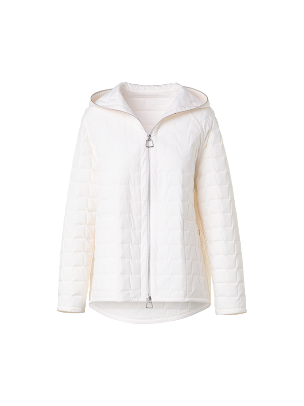 Designer Reversible Quilted Trapezoid Blouson - ecru - white