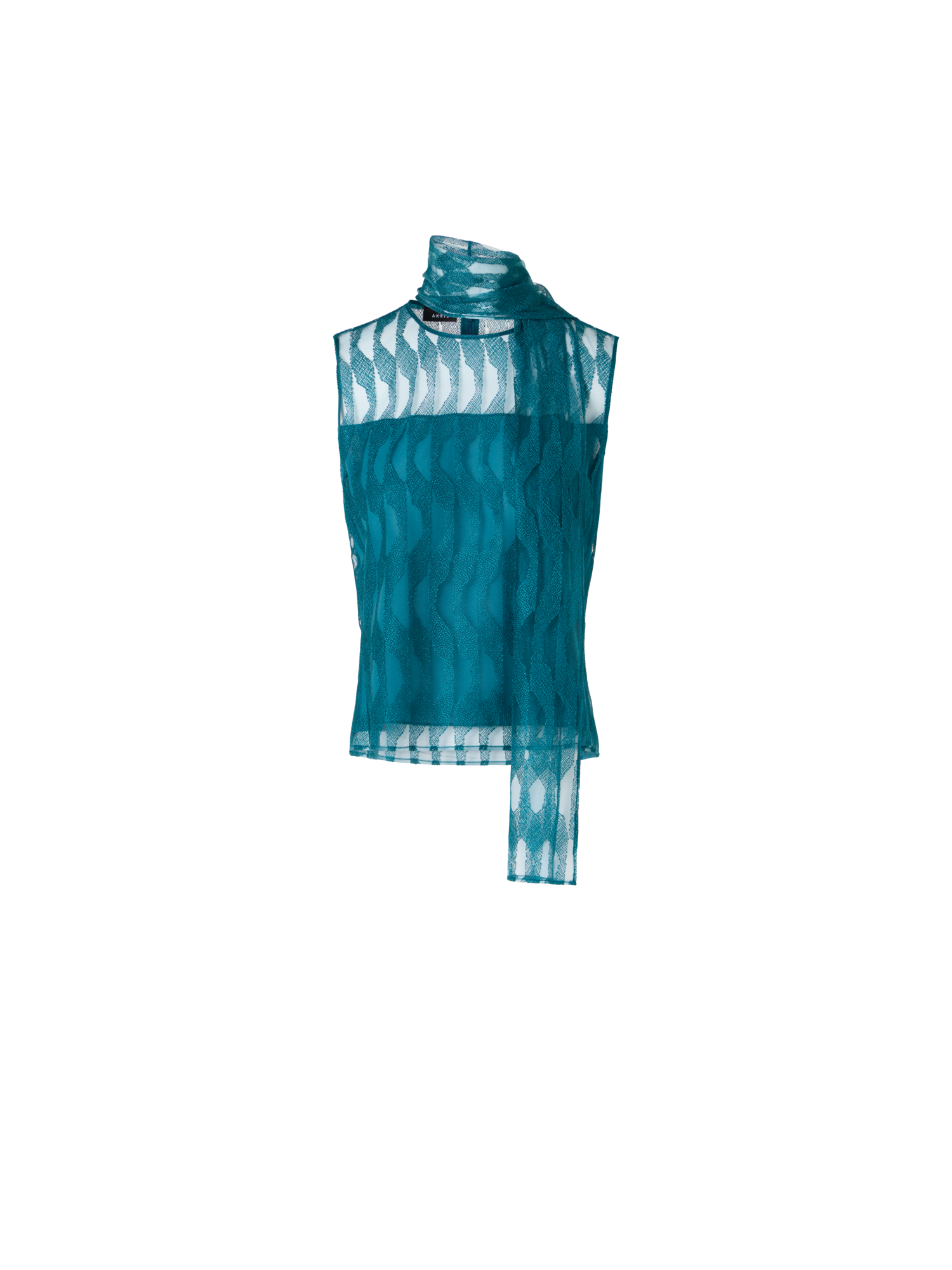 Designer Blouse in High Plains Embroidery on Tulle - blue
