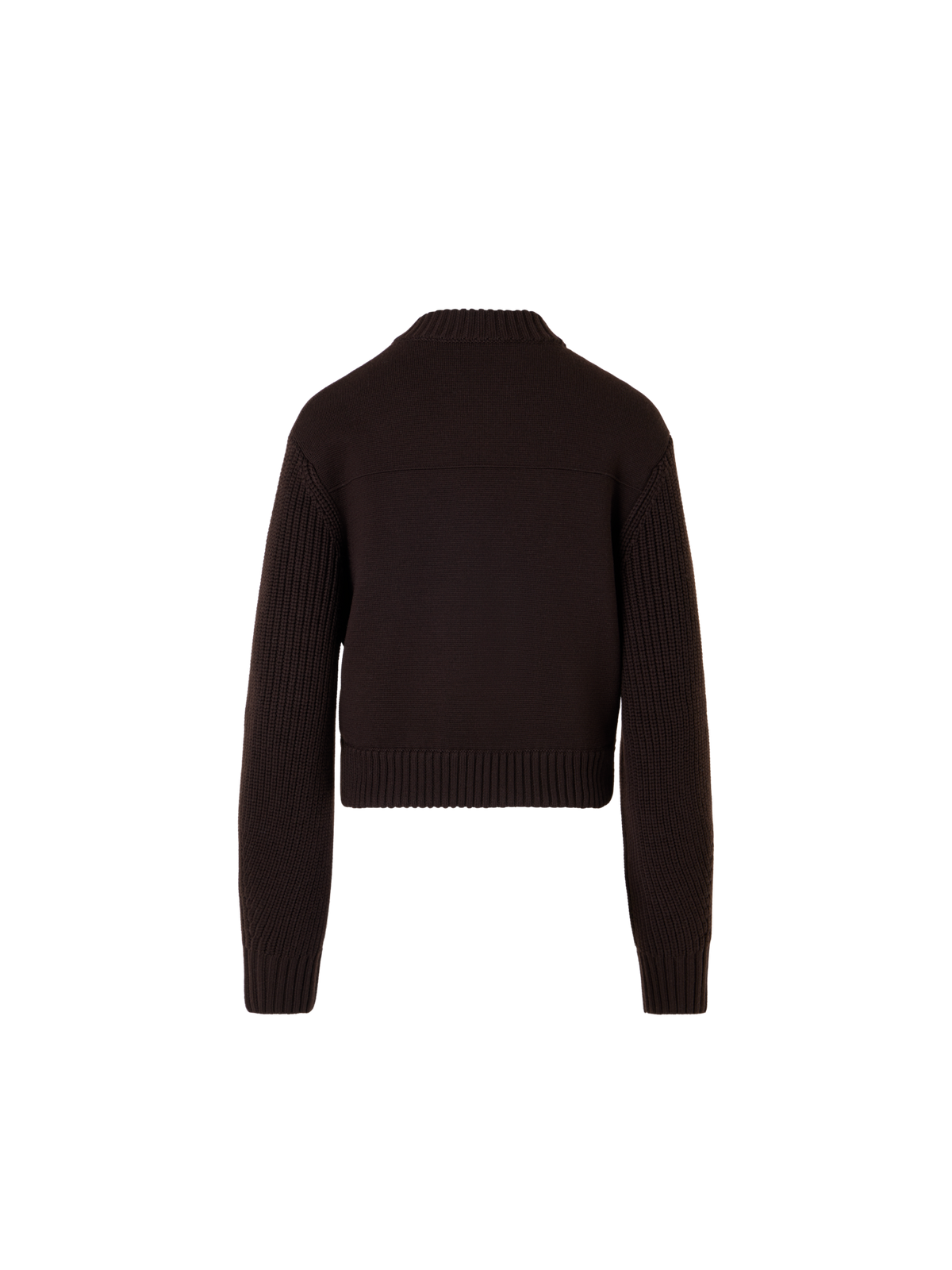 Designer Merino Wool Bomber Cardigan - brown