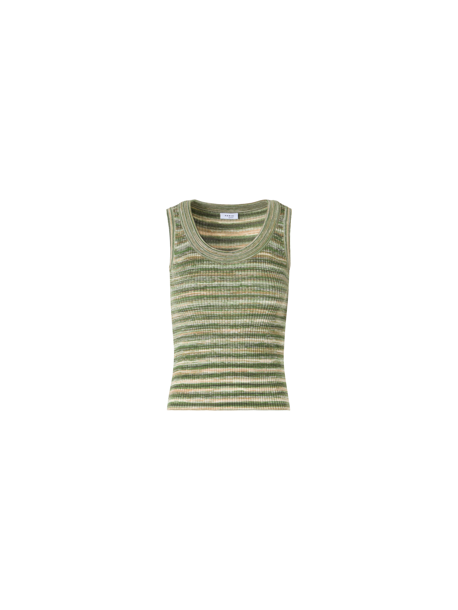 Designer Sleeveless Merino Wool Knit Top - green