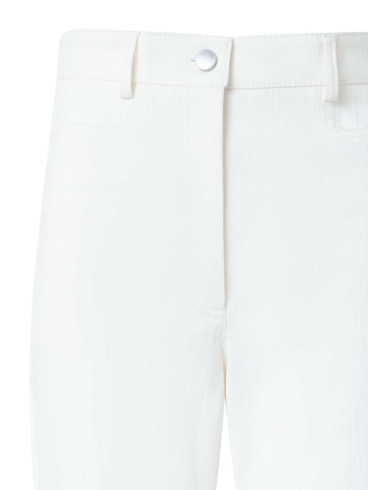 Designer Bootcut Cotton Denim Pants - neutral - ecru - white