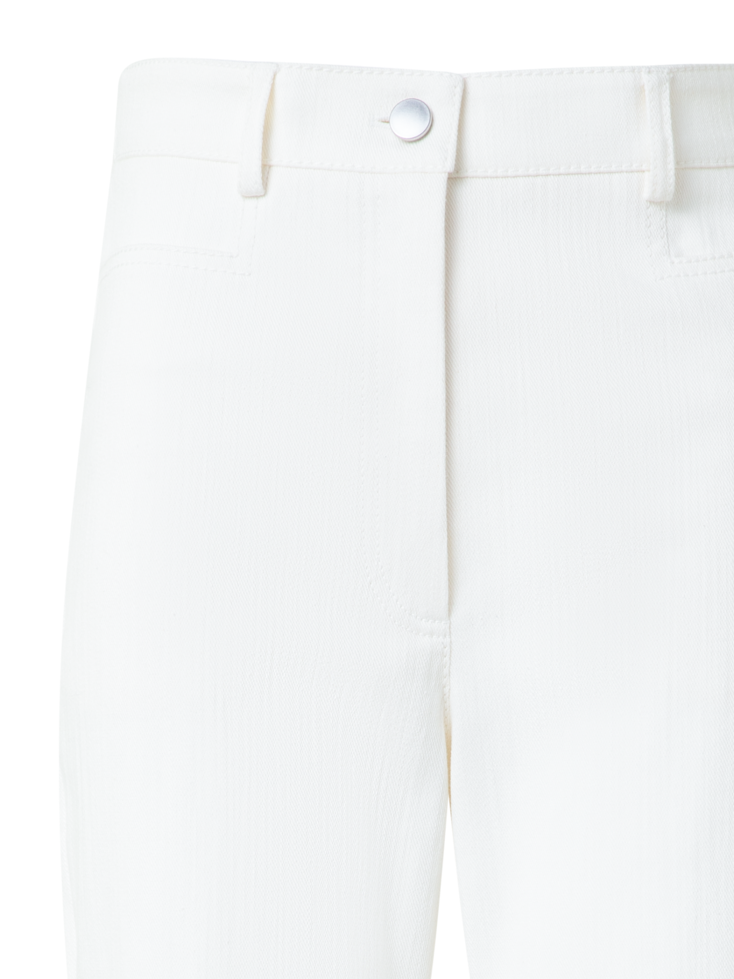 Designer Bootcut Cotton Denim Pants - neutral - ecru - white