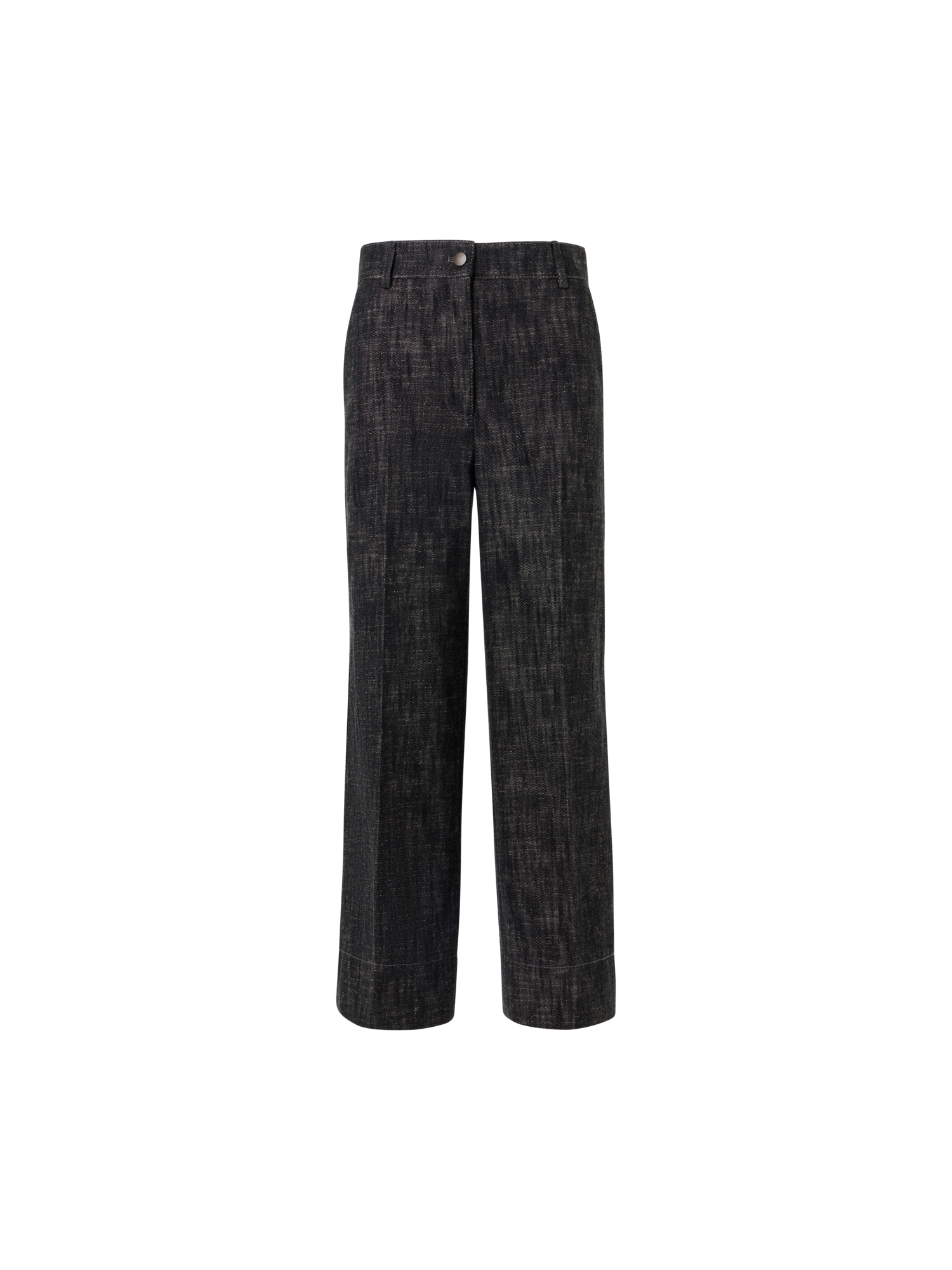 Designer Chiara Wide-Leg Pants in Washed Heavyweight Cotton-Denim - black