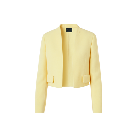 Short Wool Crêpe Double-Face Jacket