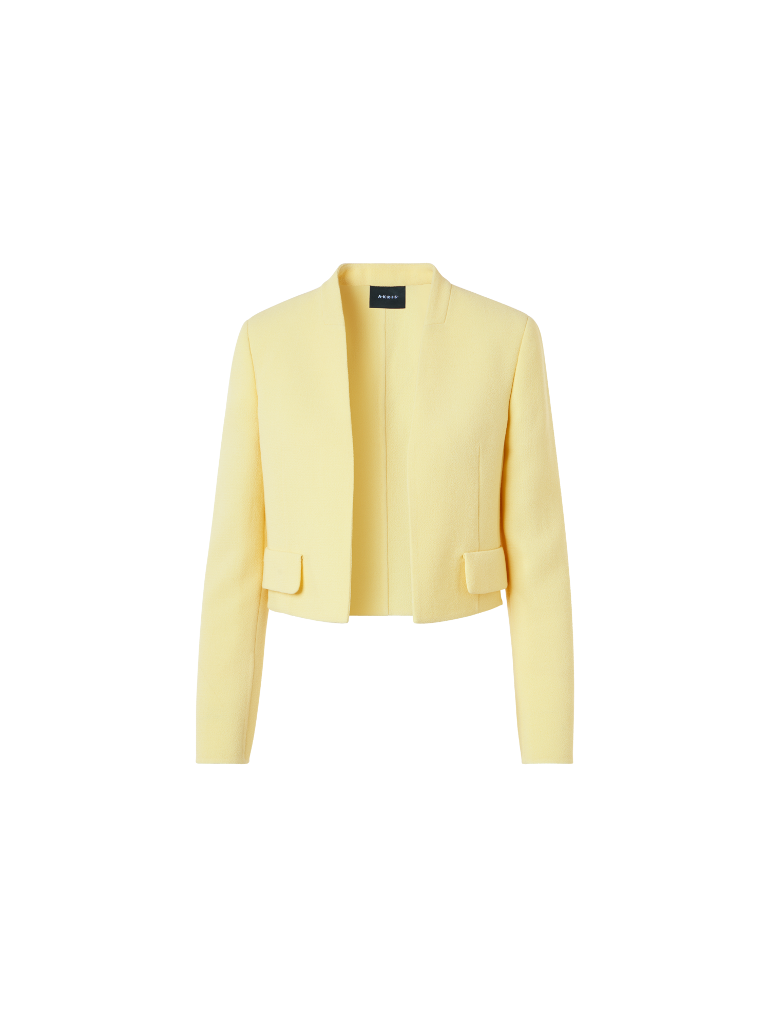 Designer Short Wool Crêpe Double-Face Jacket - yellow