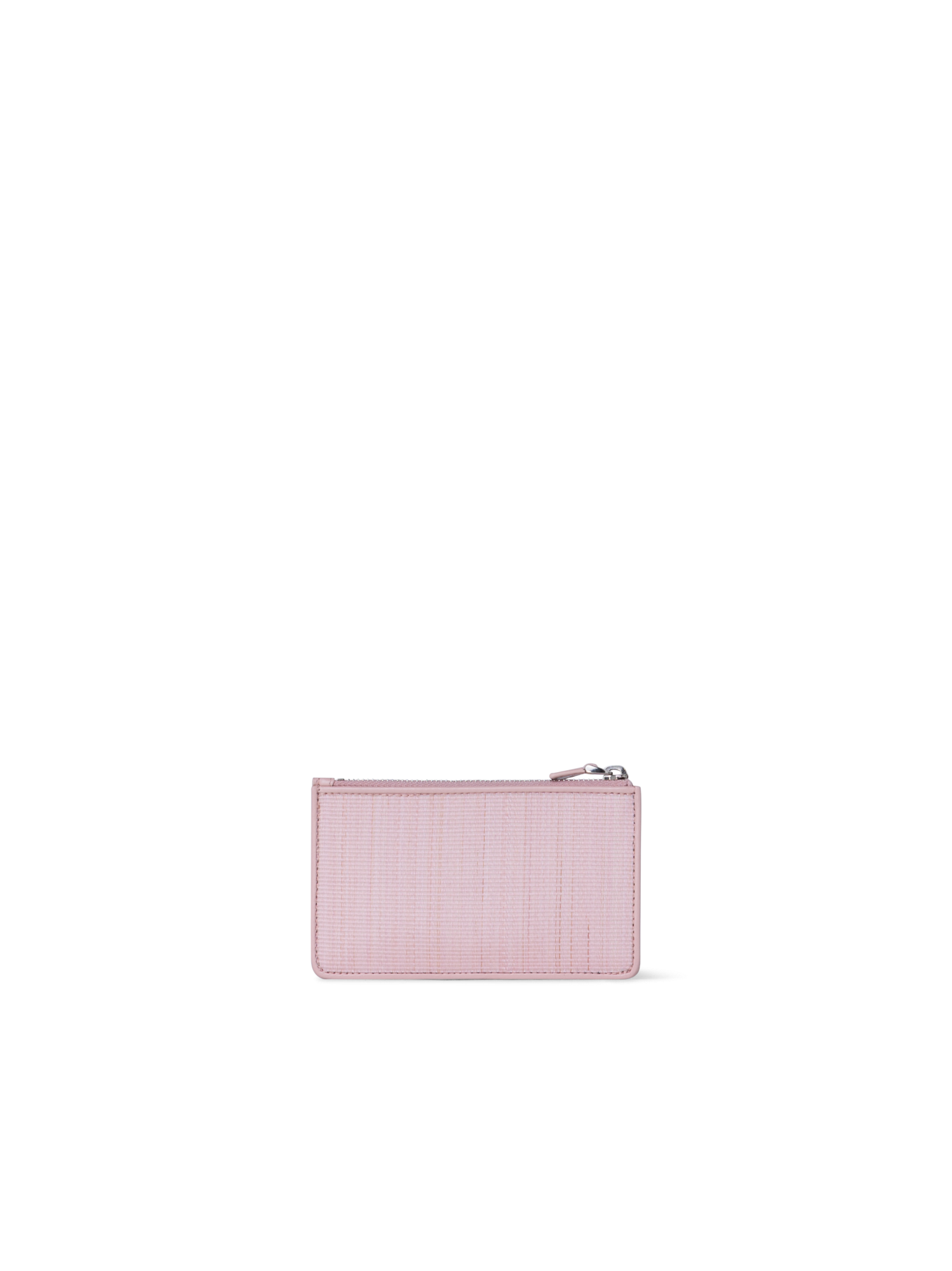 Designer Zipped Card Holder in Horsehair and Leather - pink