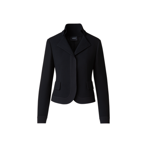 Taillierte Jacke aus Wollkrepp-Doubleface