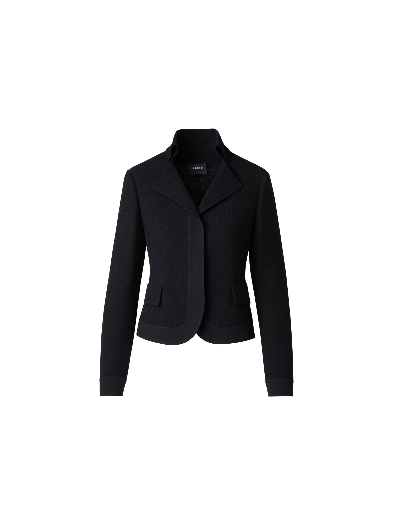 Designer Tailored Wool Crêpe Double Face Jacket - black