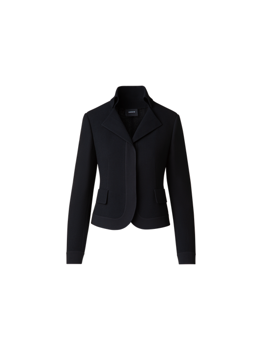 Designer Tailored Wool Crêpe Double Face Jacket - black