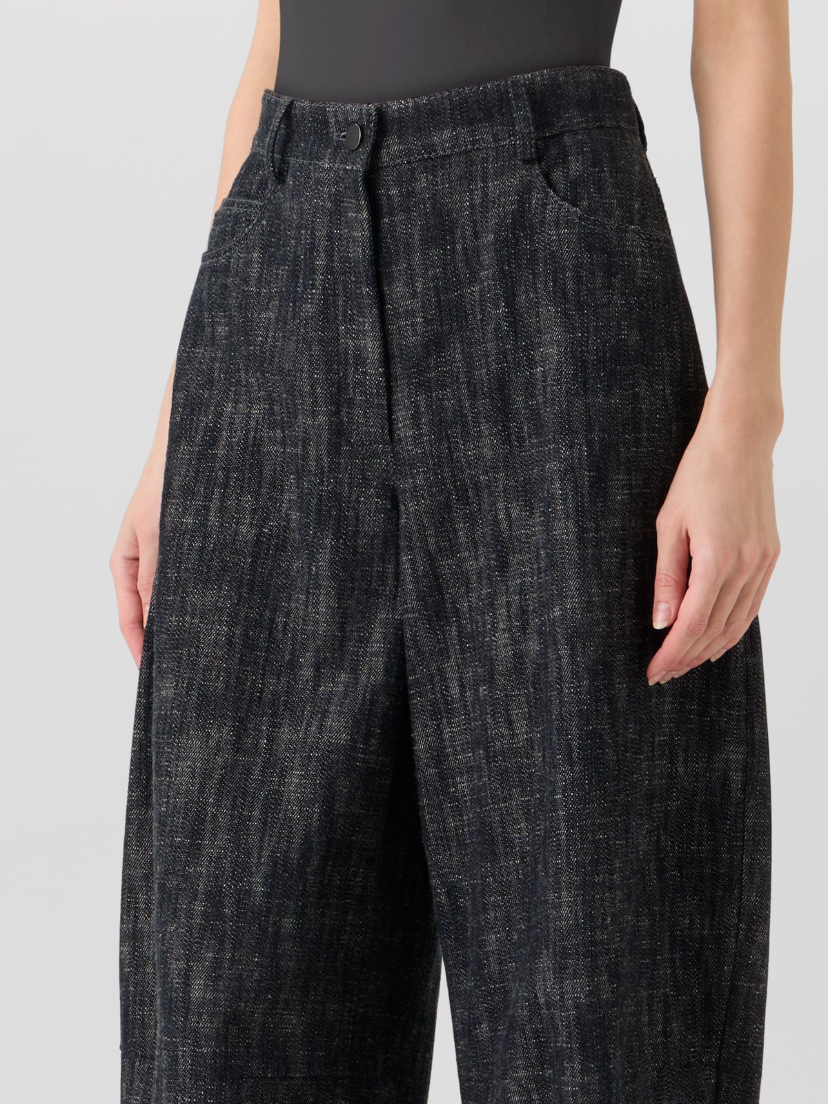 Designer Farrow Pants in Washed Heavyweight Cotton Denim - black #editorial
