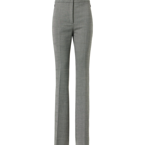 Prince of Wales Wool Stretch Bootcut Pants