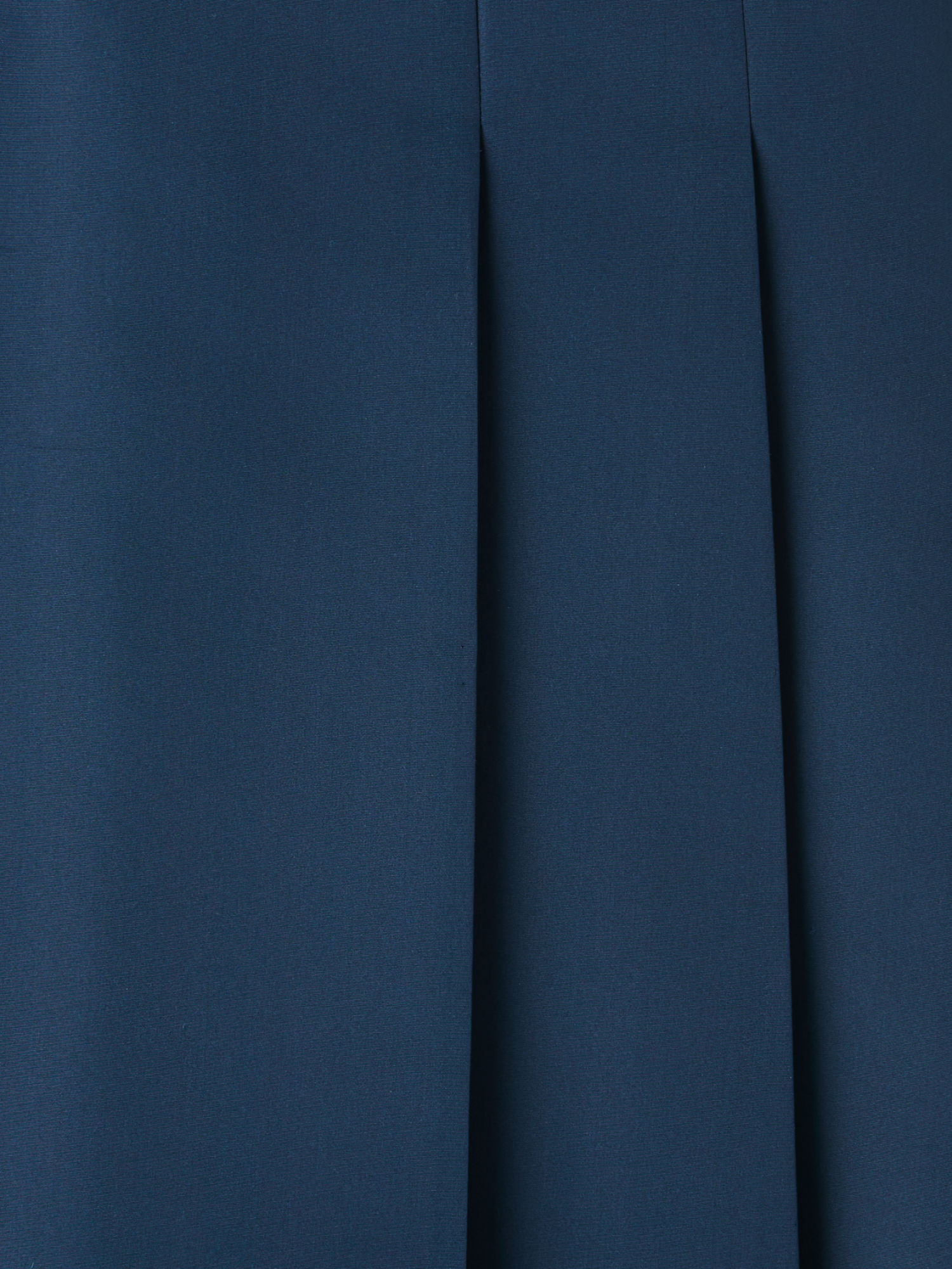 Designer Half-Pleated Ottoman Silk Midi Skirt - neutral - navy - blue