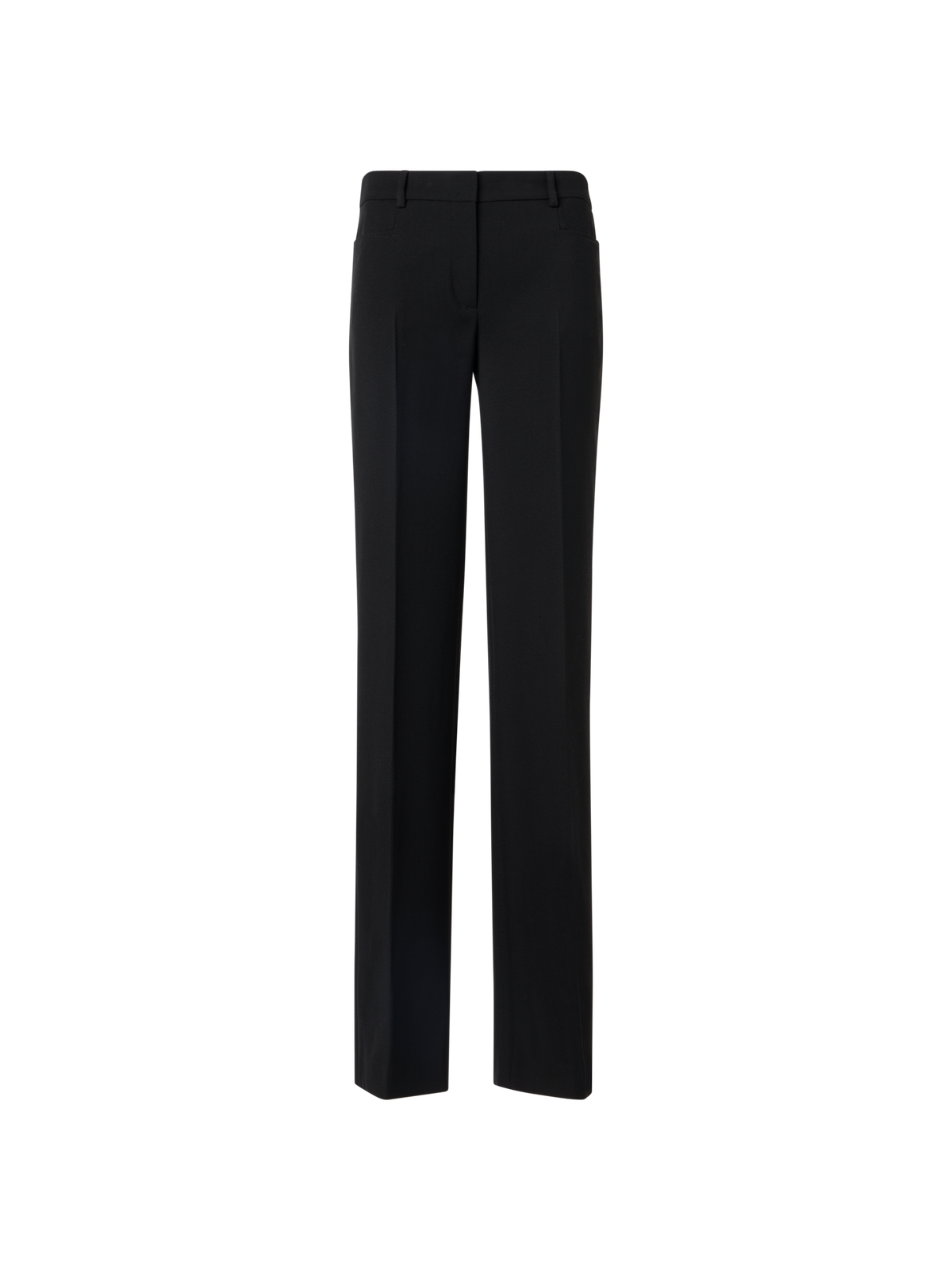 Designer Mikka Straight-Leg Pants in Wool Tricotine - black