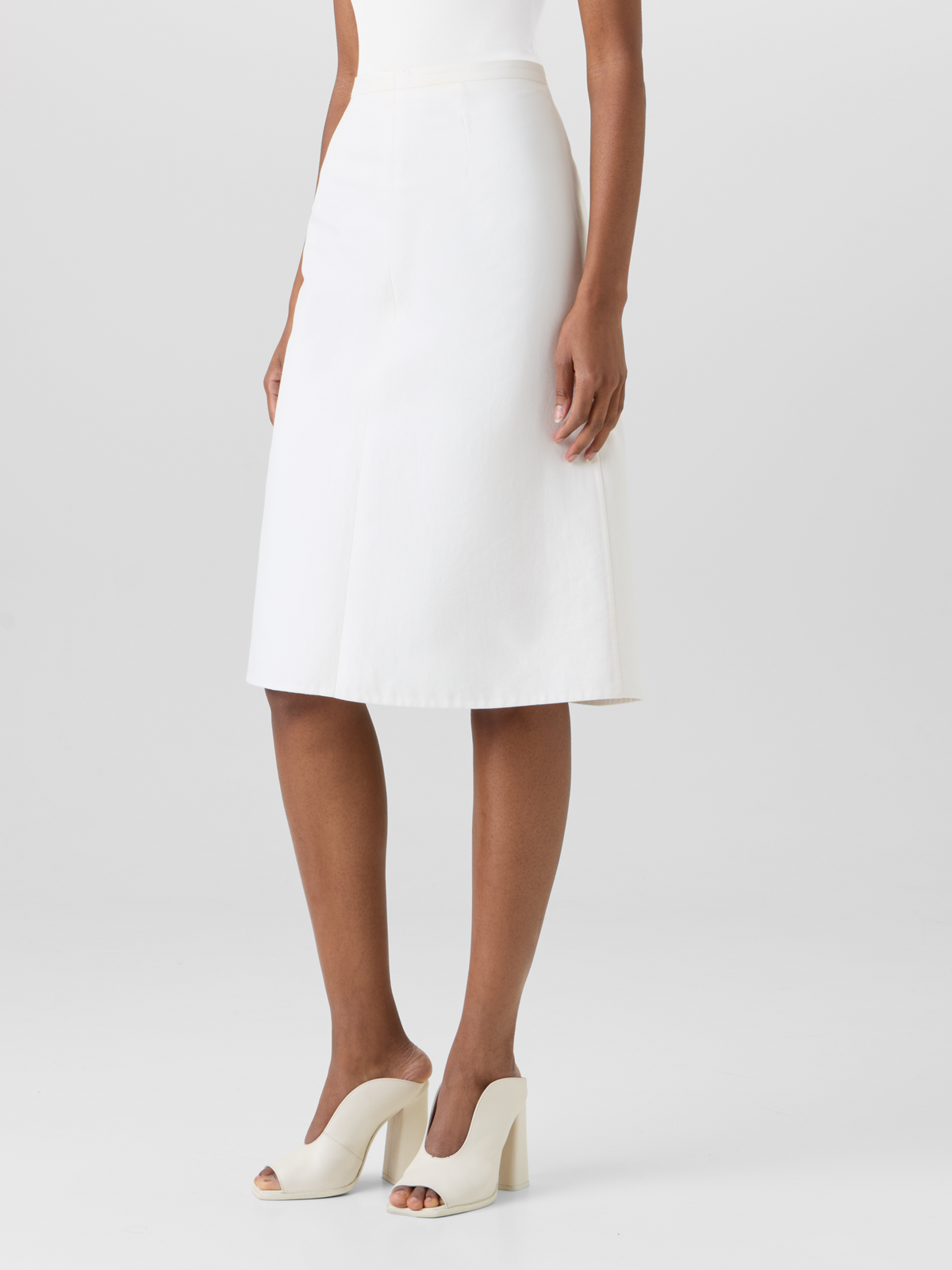 Designer Cotton-Silk Double-Face Skirt - ecru #editorial