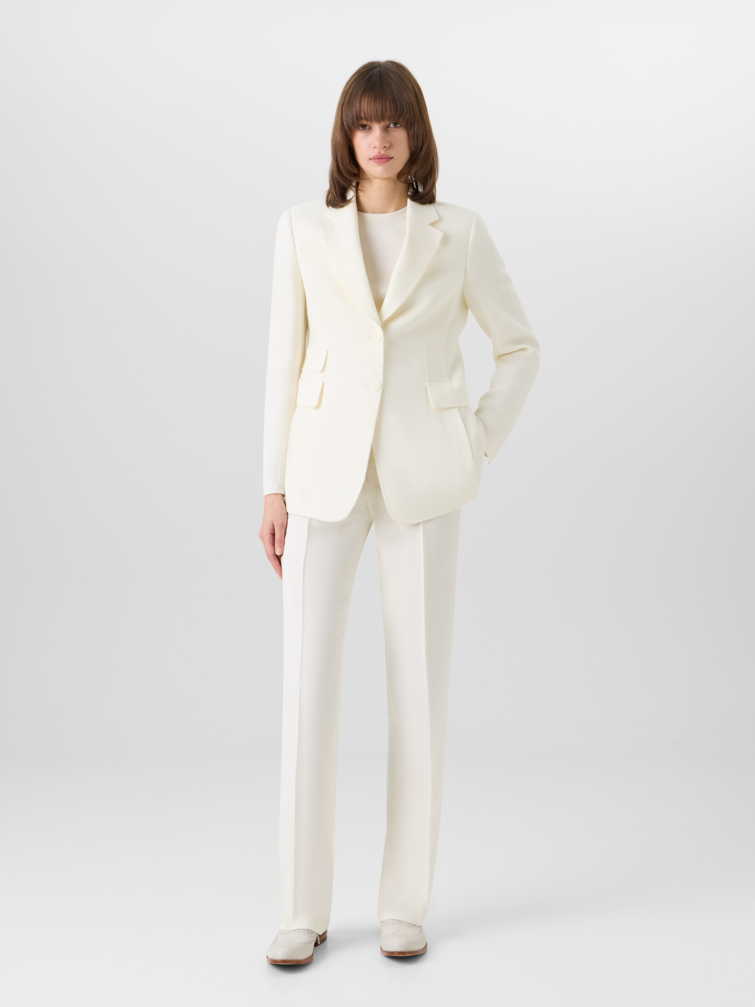Designer Arie Jacket in Linen-Wool Double-Face - ecru 