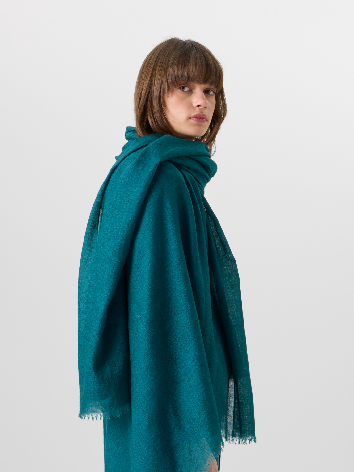 Designer Cashmere-Silk Scarf - green 