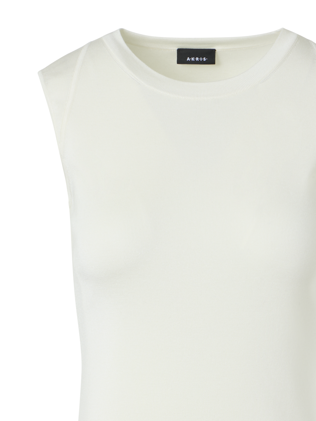 Designer Sleeveless Knit Top in Silk Stretch - ecru