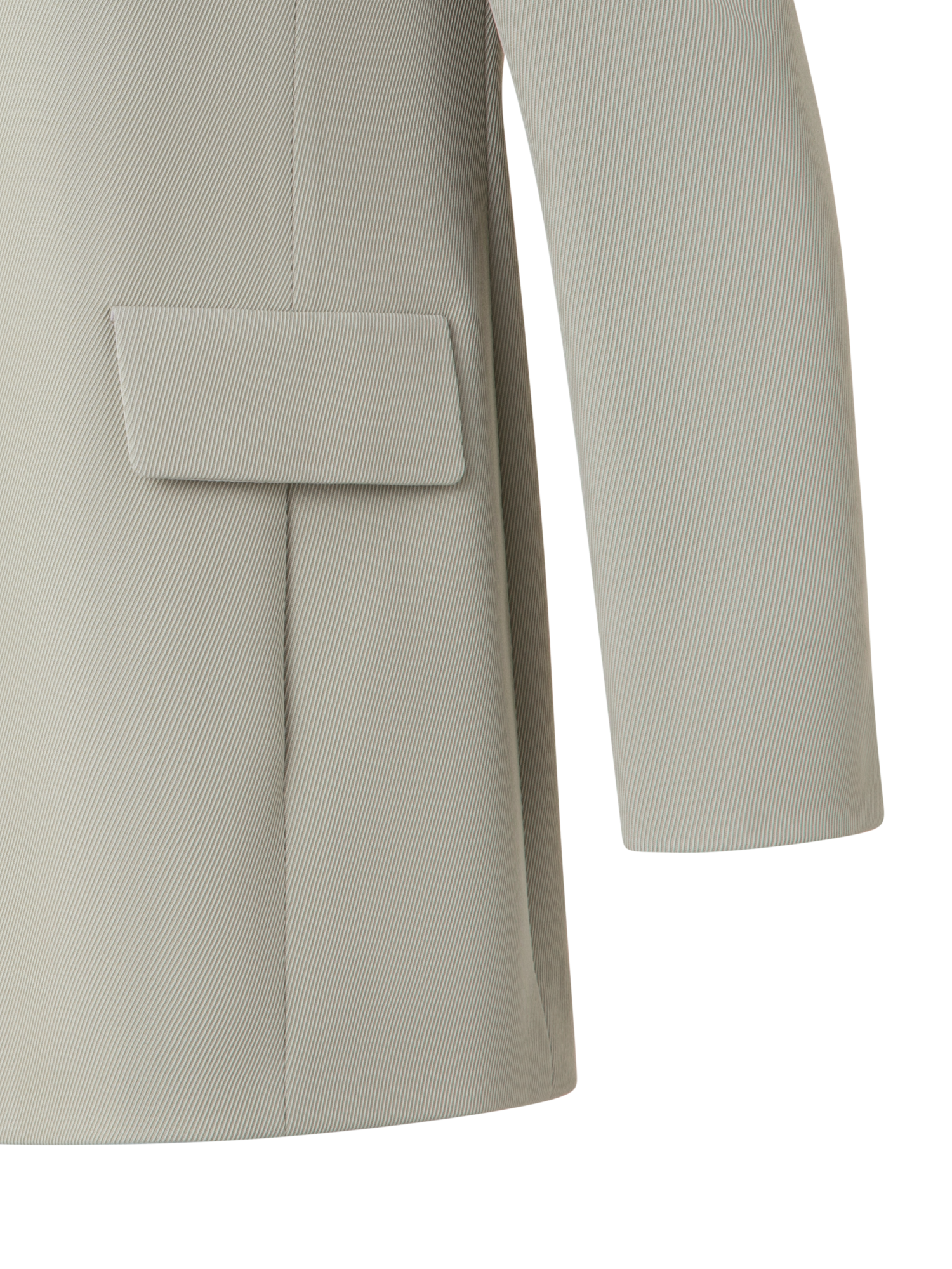 Designer Long Boyfriend Blazer in Wool Tricotine - neutral - green