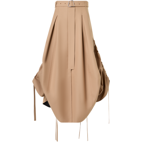Flared Cotton Double-Face Midi Skirt