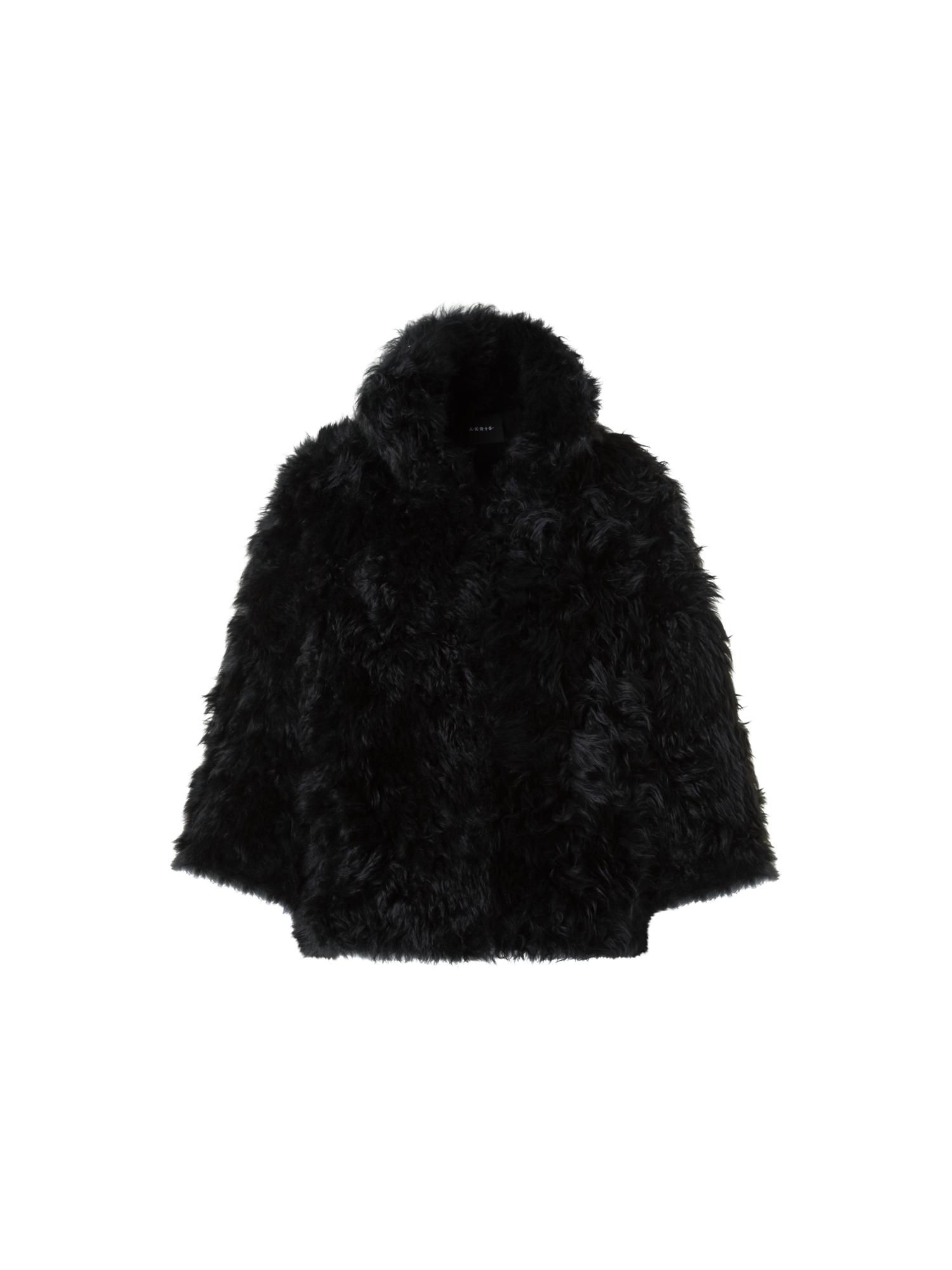 Designer Boxy Bracelet Sleeve Shearling Jacket - black - neutral