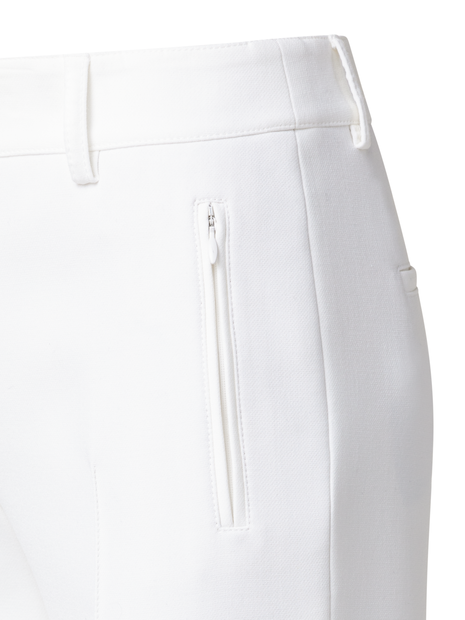 Designer Straight Jersey Stretch Pants - ecru - white