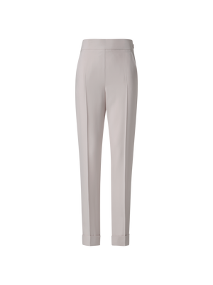 Designer Tapered Crêpe Pants with Elastic Back - neutral - grey - beige