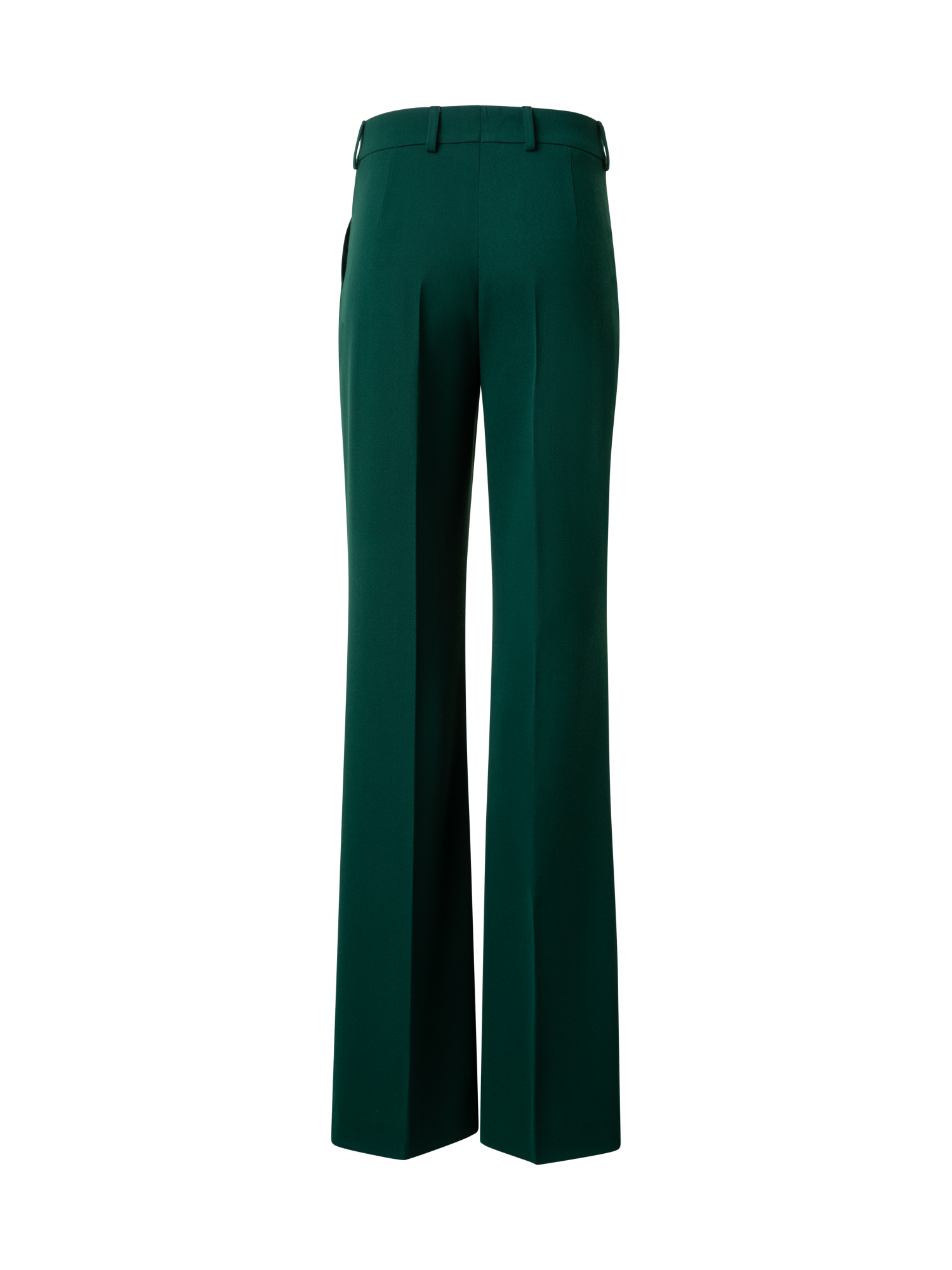 Designer Wide Straight Wool Pants - green