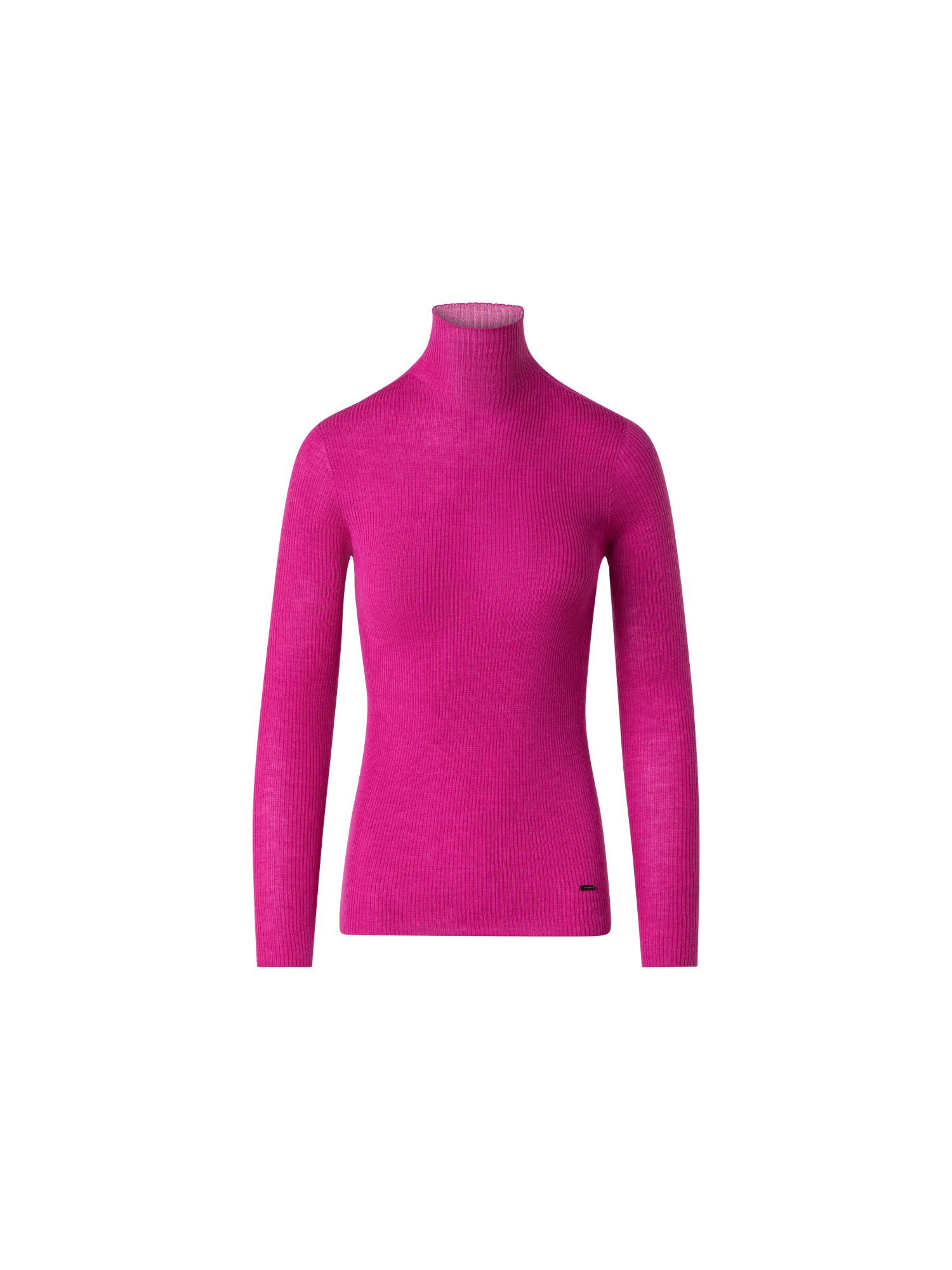 Designer Fine Rib Cashmere Mock Neck Sweater - pink