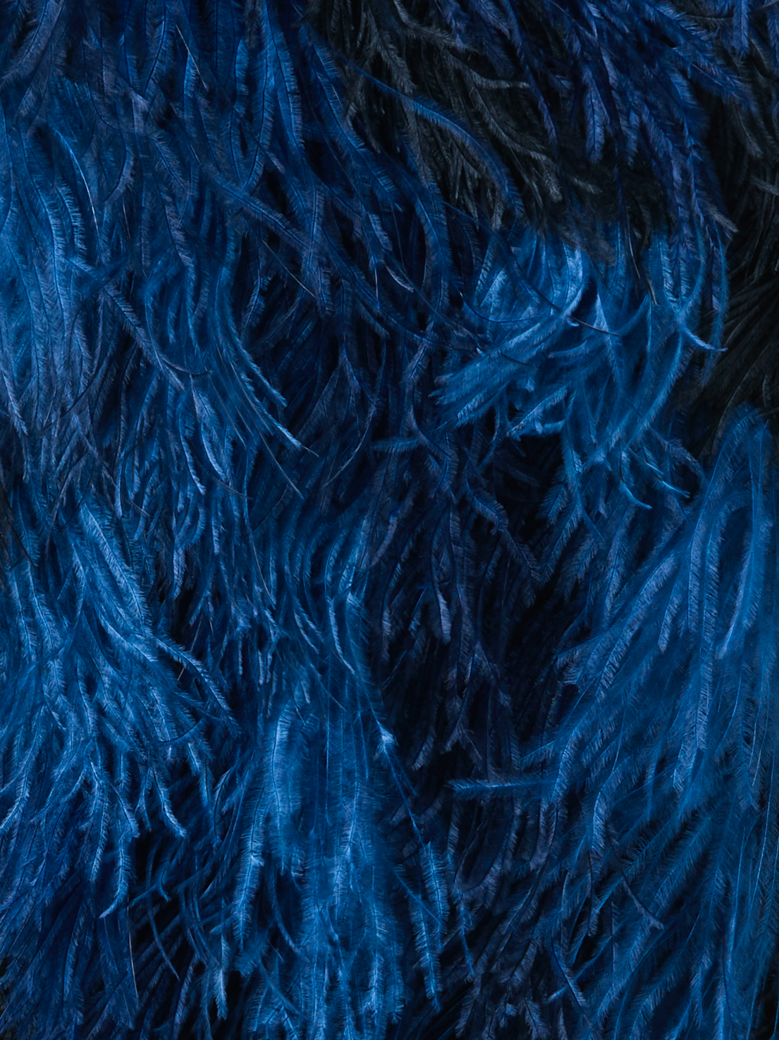 Designer Wool Double-Face Feathered Pencil Skirt - navy - blue - multicolor