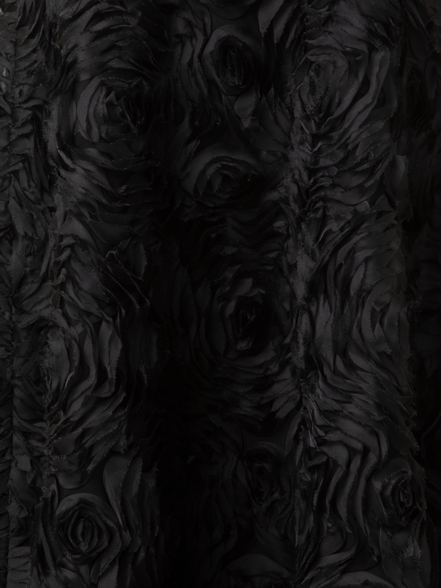 Designer A-Line Midi Skirt with 3D Carnation Embroidery - black