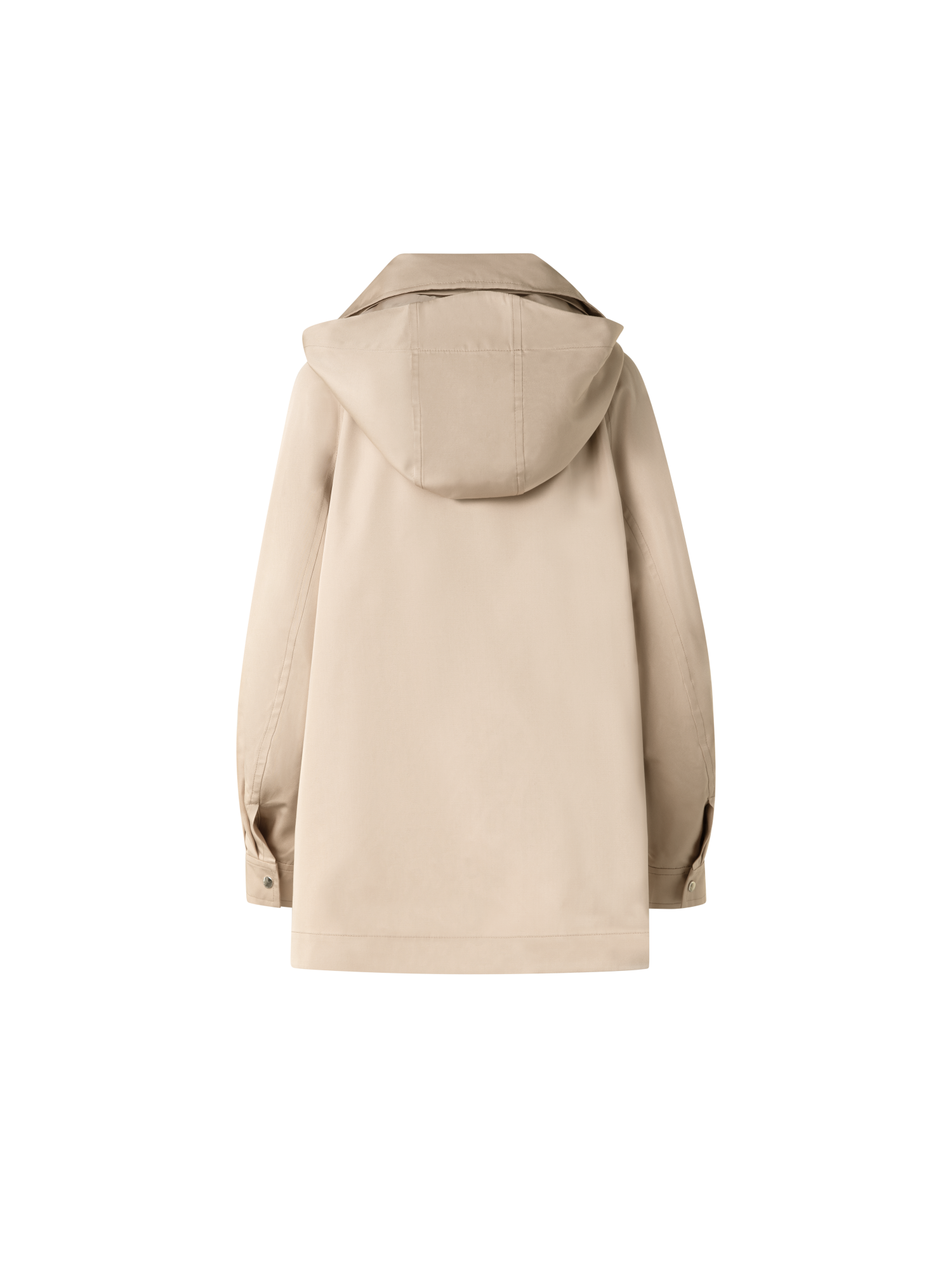 Designer Oversized Water-Resistant Silk Parka - neutral - pastel - beige