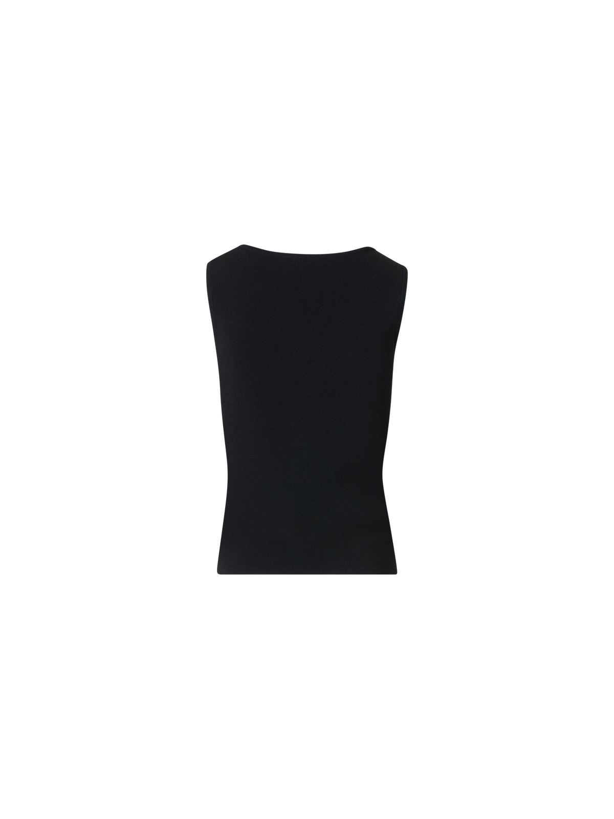 Designer Fitted Viscose Blend Knit Tank Top - black