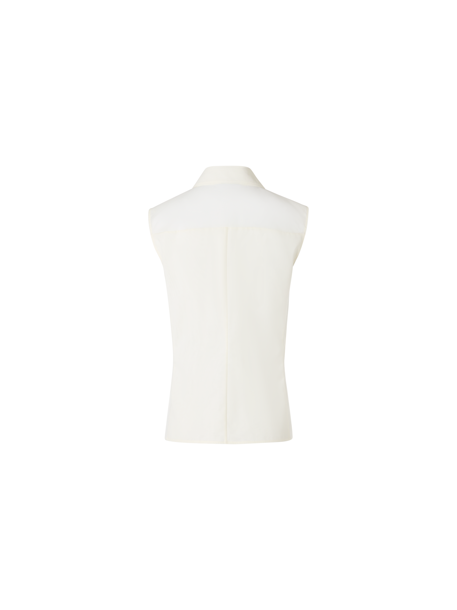 Designer Sleeveless Cotton Voile Blouse - ecru