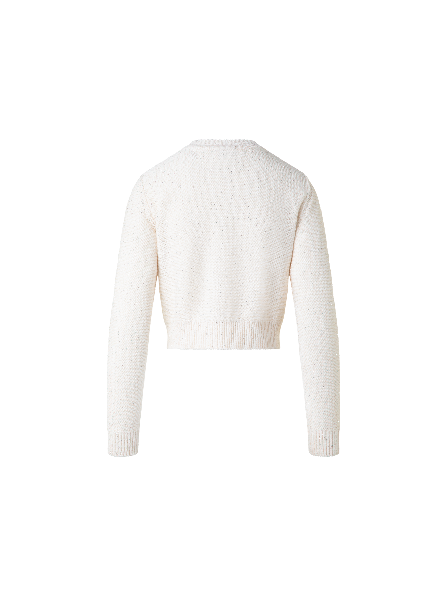 Designer Cardigan in Linen Cotton with Micro Sequins - beige