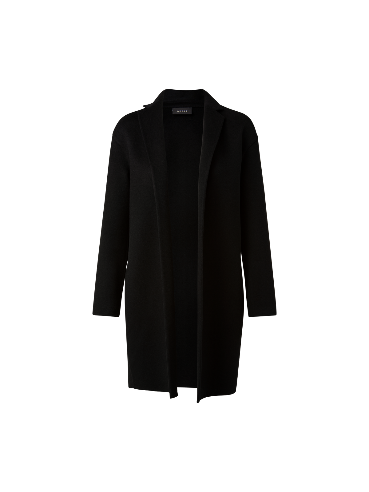 Designer Single Breasted Coat from Cashmere Double-Face - black