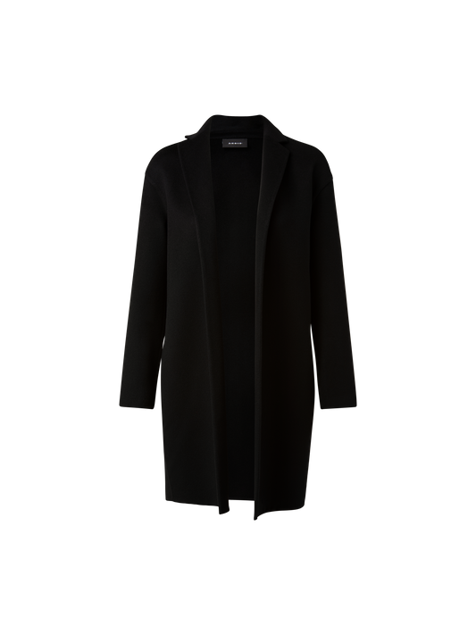 Designer Single Breasted Coat from Cashmere Double-Face - black