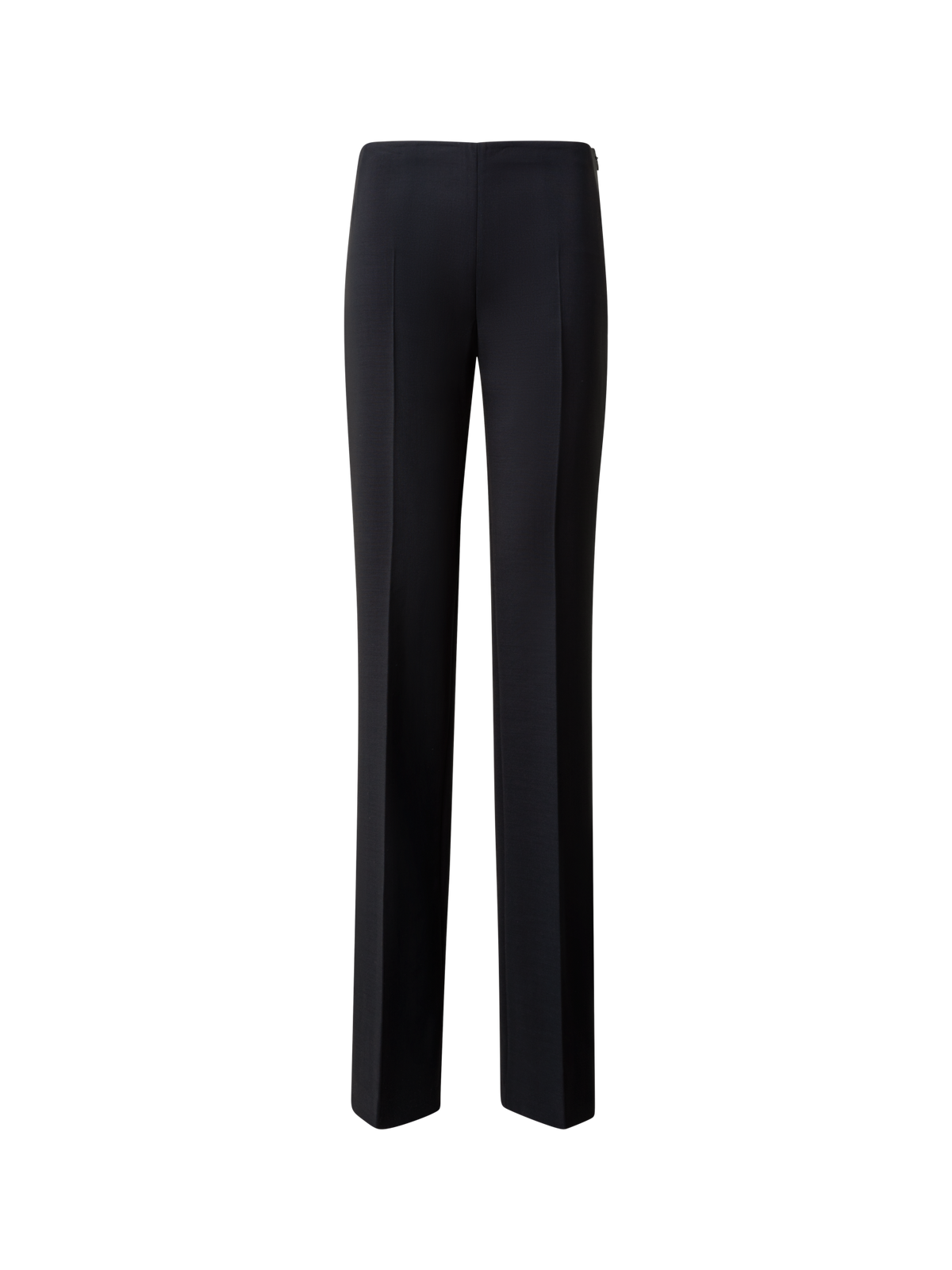 Designer Straight Wool Double-Face Pants - black