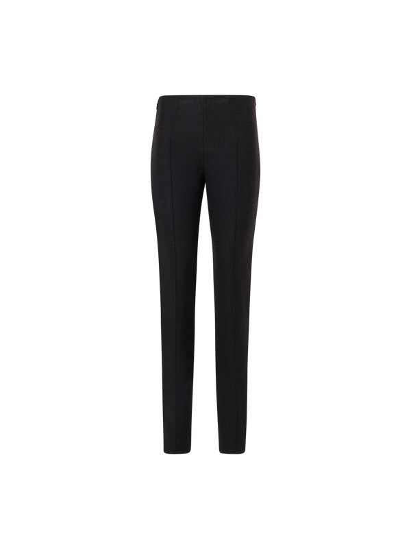 Designer Slim Leg Wool Flannel Pants - grey