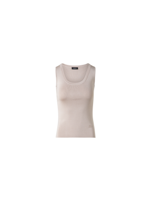 Designer Silk Knit Tank Top - neutral - pastel - beige