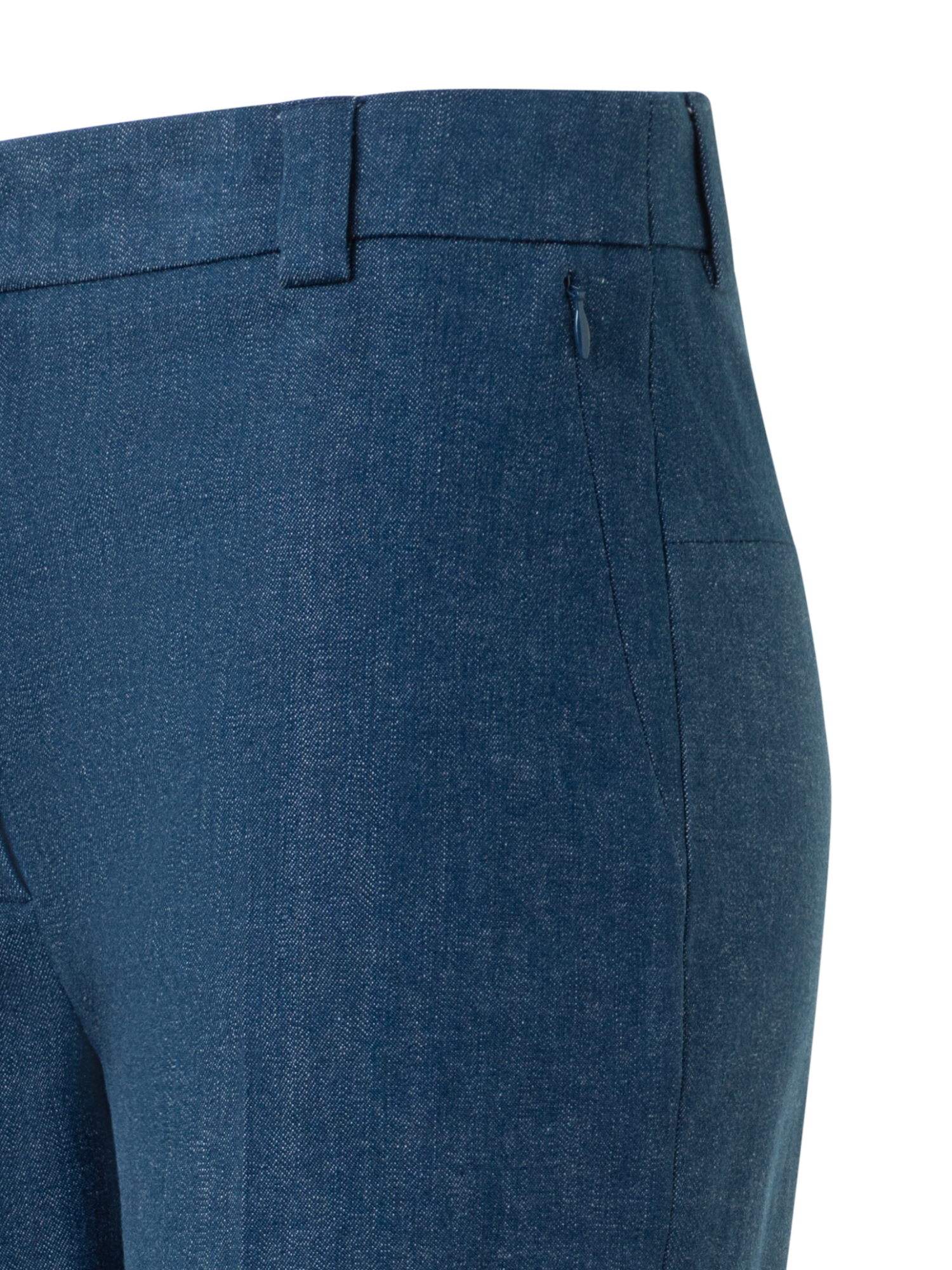 Designer Cropped Tapered Stretch Cotton Denim Pants - blue