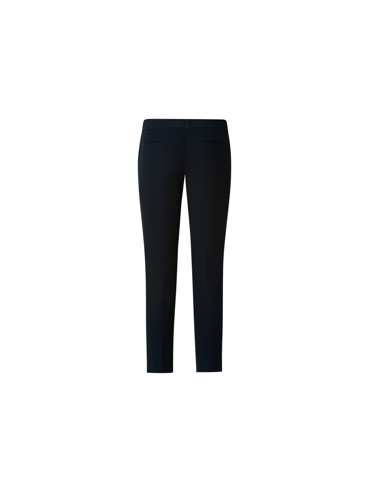 Designer Cropped Slim Pants in Cotton - navy - blue