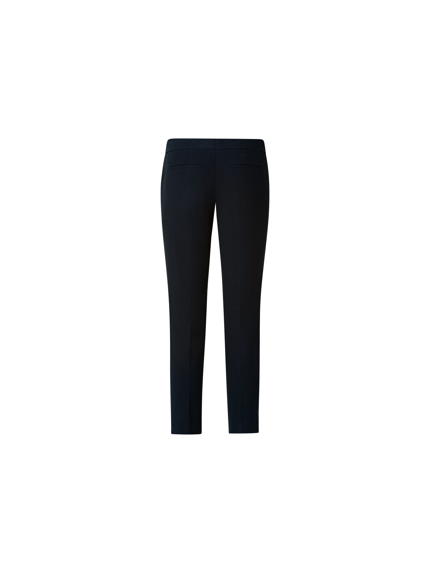 Designer Cropped Slim Pants in Cotton - navy - blue