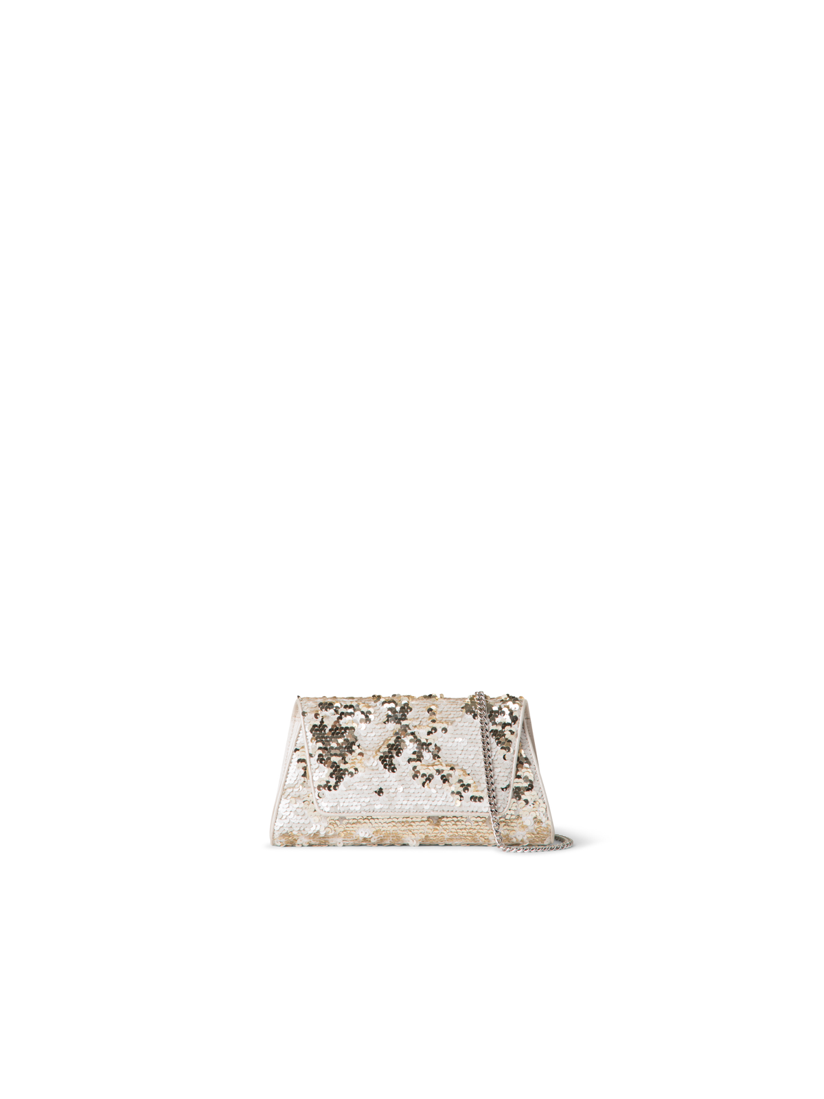 Designer Anouk Mini Trapezoid Clutch - gold - ecru - white