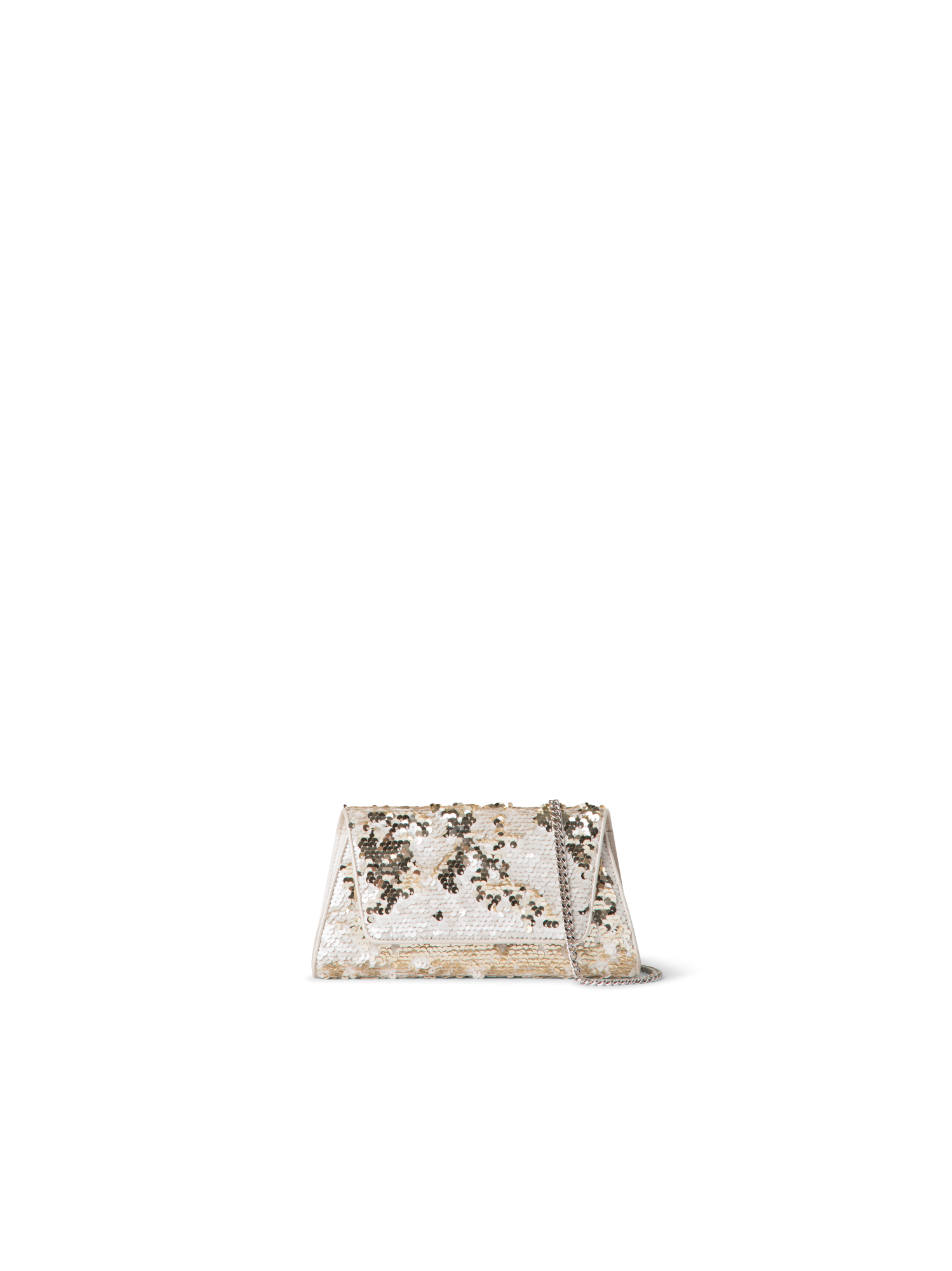 Designer Anouk Mini Trapezoid Clutch - gold - ecru - white